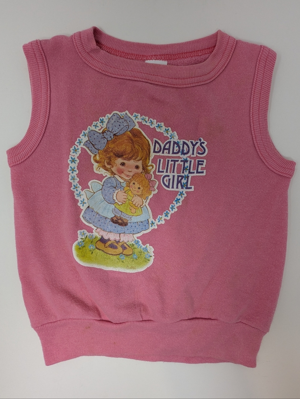 Vintage Daddy's Little Girl Pink Sleeveless Kids Top Vest